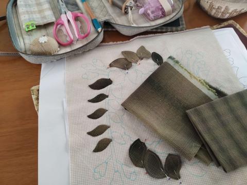 葉っぱのアップリケ