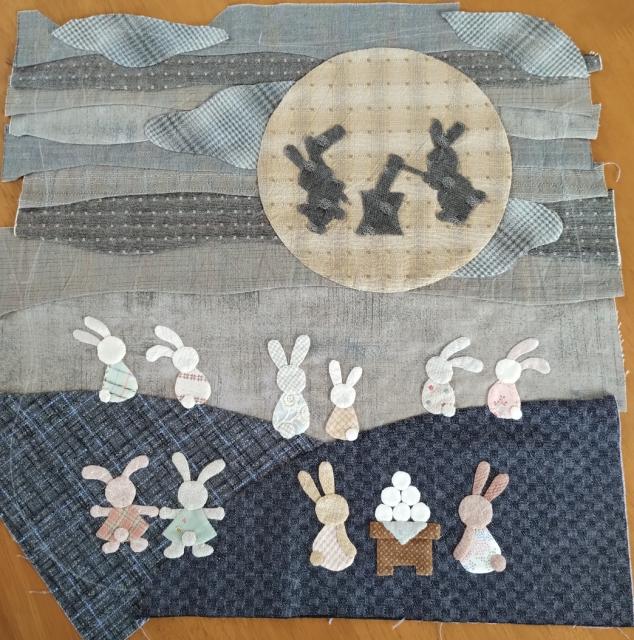 お月見うさぎのトップ完成 | patch のハンドメイド ブログ